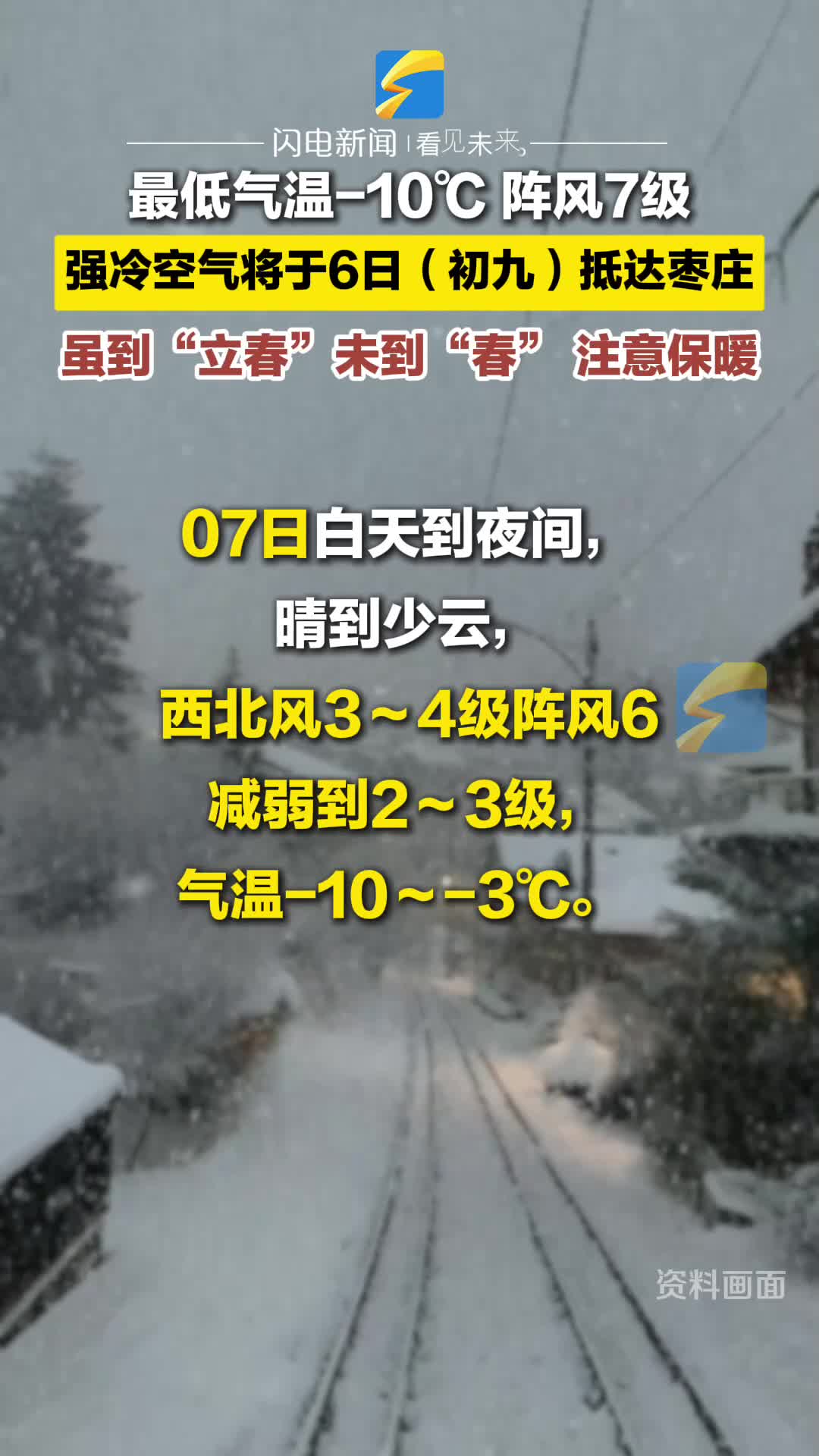 最低气温-10℃阵风7级 强冷空气将于6日抵达枣庄