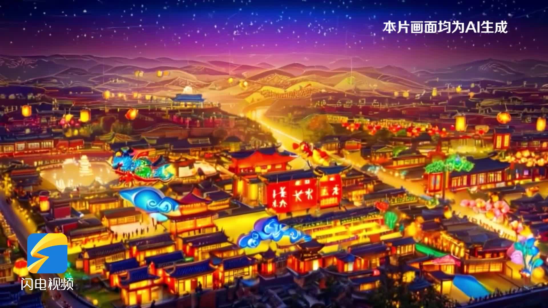 ai花灯中的枣庄山亭，年味十足！你能看出来这都是哪里吗？