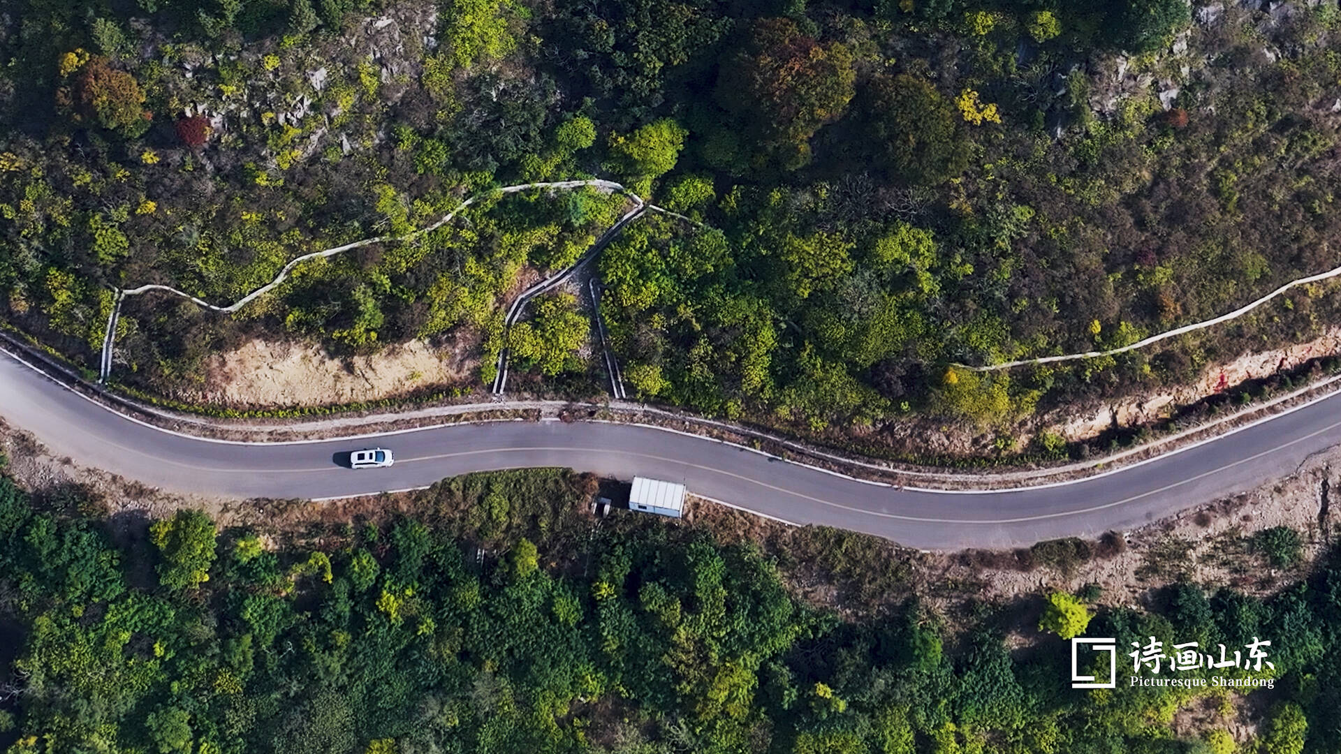 诗画山东丨航拍枣庄南部盘山公路 蜿蜒曲折如巨龙
