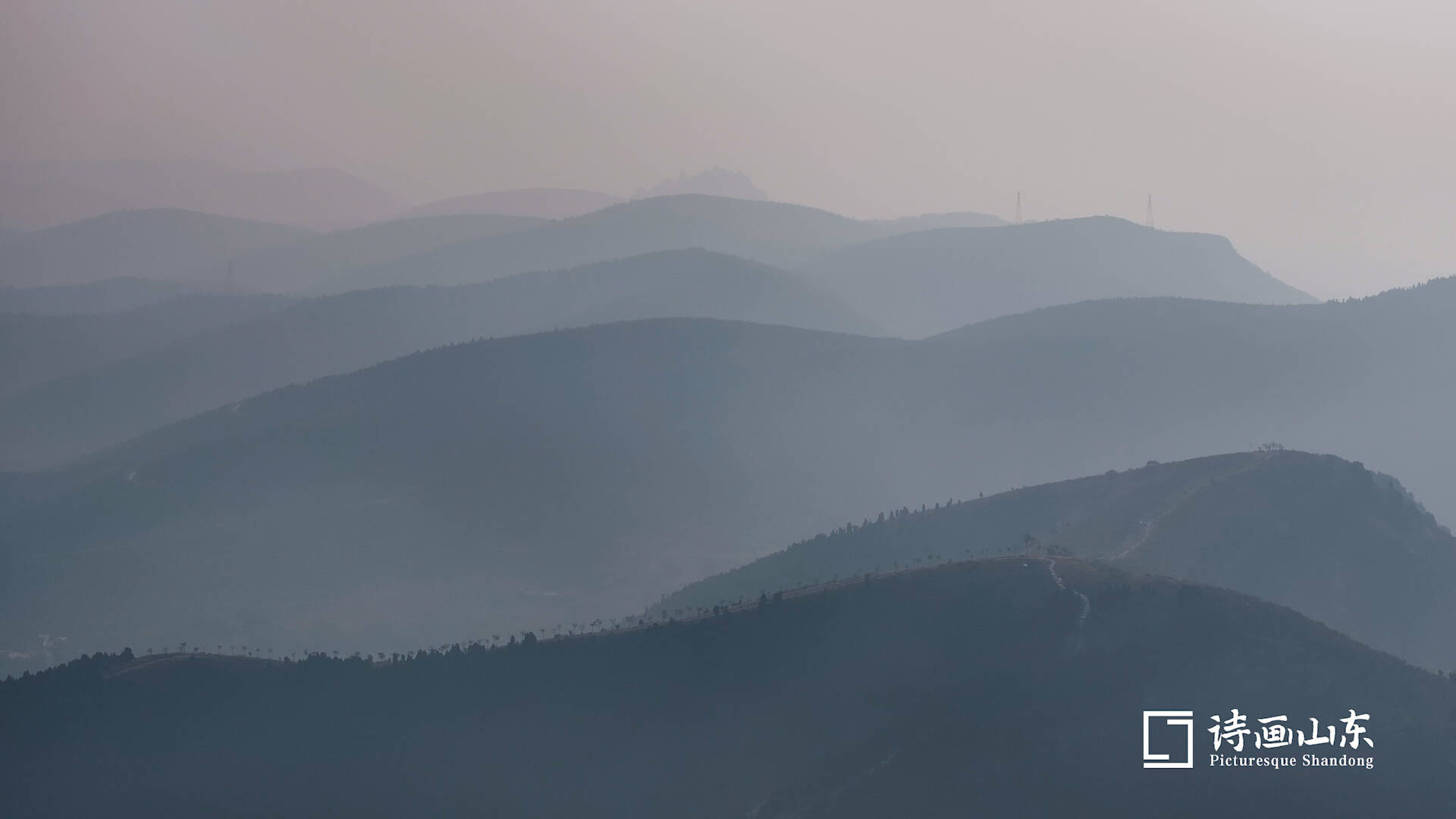 诗画山东丨如梦似幻 晨雾中的枣庄群山好似水墨画卷