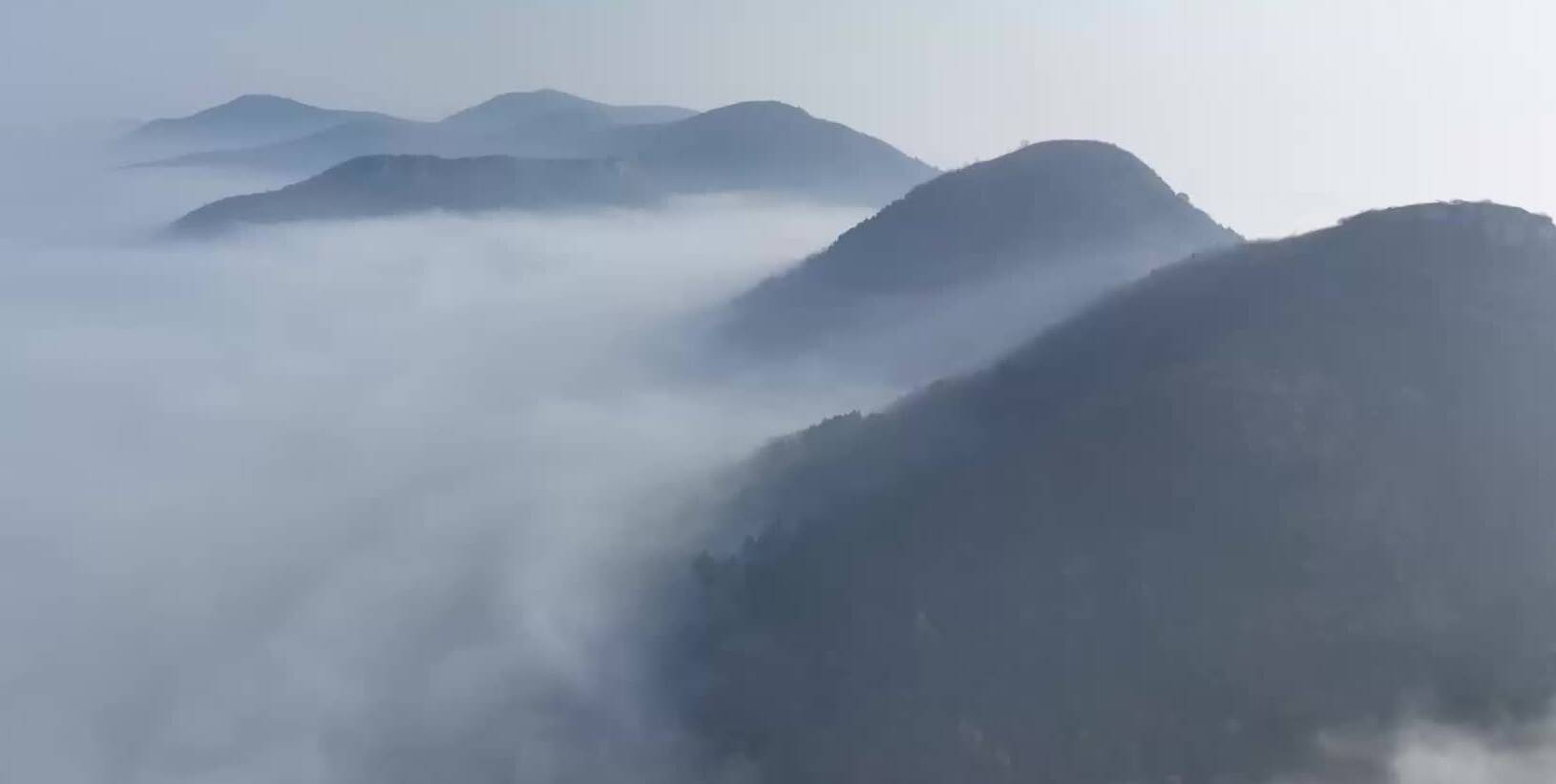 诗画山东|枣庄姑嫂山云海翻腾  雾绕云遮如入仙境