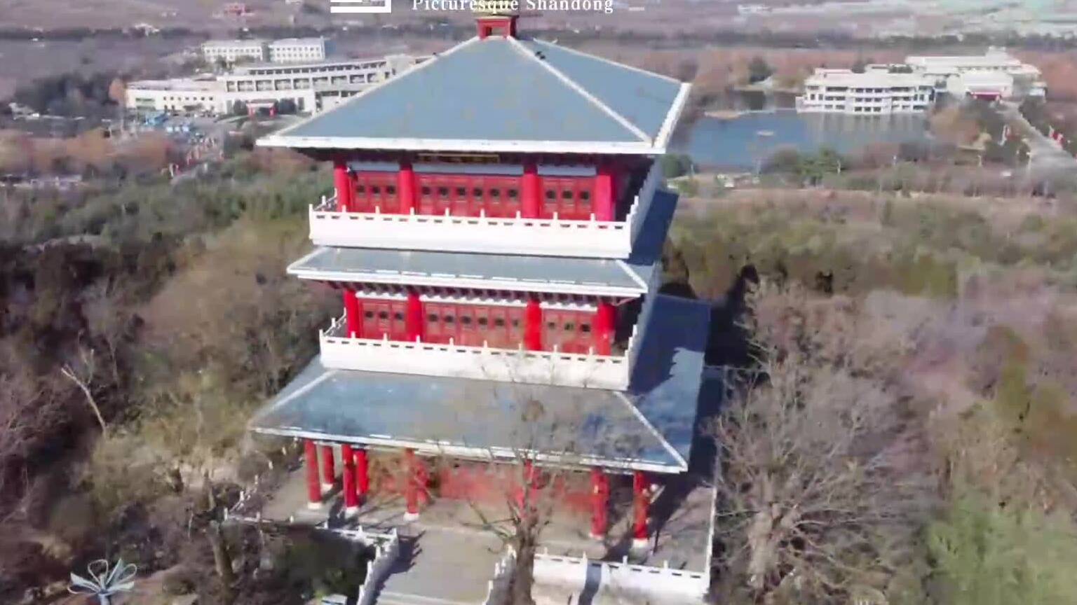 诗画山东｜枣庄龟山公园静谧淡雅  一派冬日别样风光