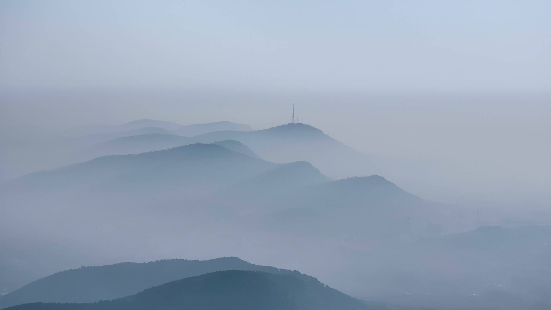 诗画山东丨枣庄清晨云雾氤氲 宛如泼墨山水画